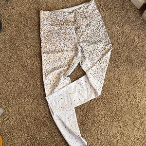 ZYIA White Leggings with Gold Speckles
